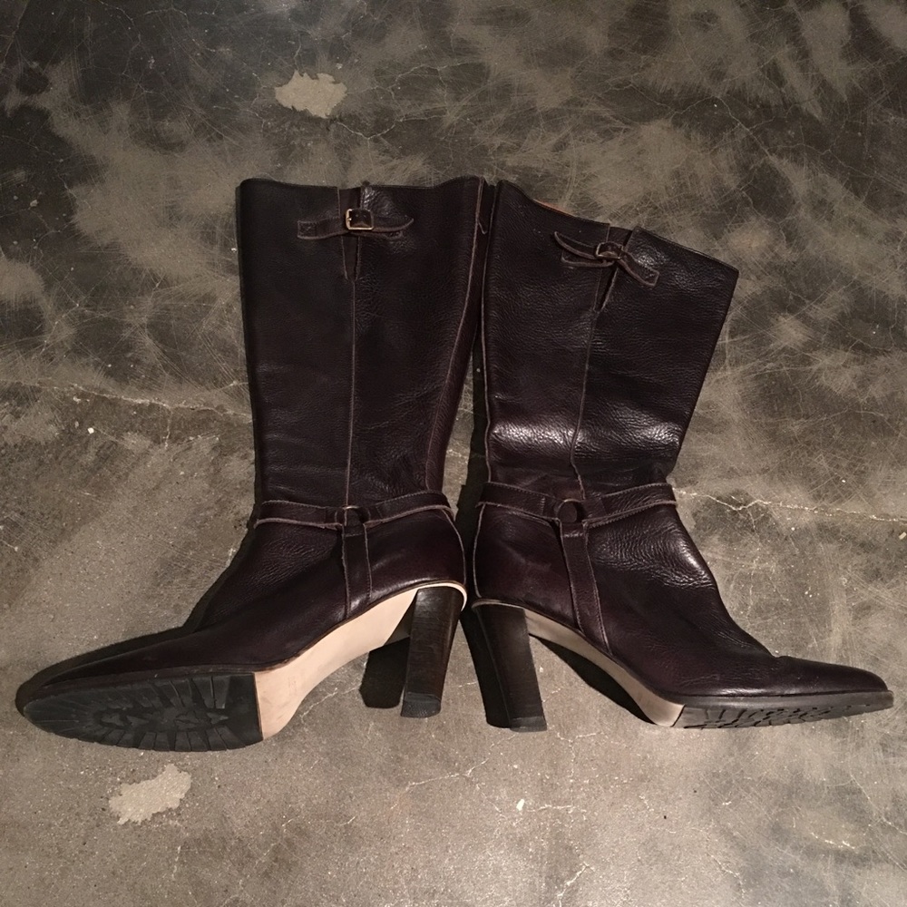 Dark brown long boots